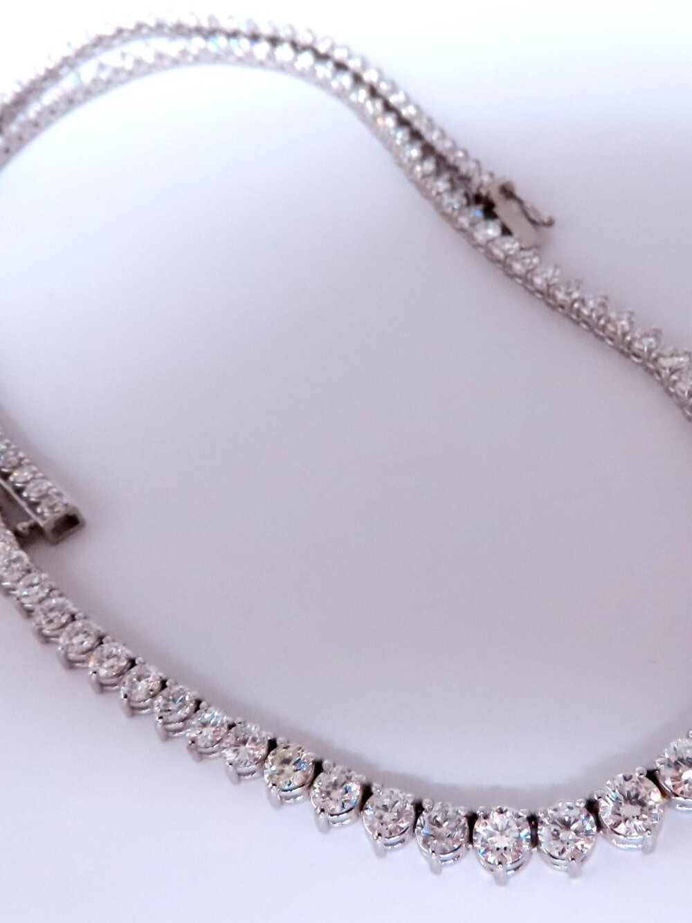 13.20ct Natural Diamonds Riviera Tennis Necklace 14kt Gold*